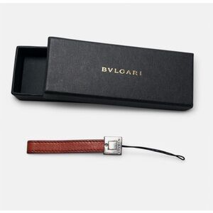 Bvlgari Brown Leather Keychain